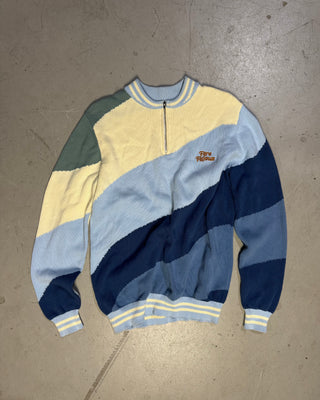 Intarsia Knit Quarter Zip Sample