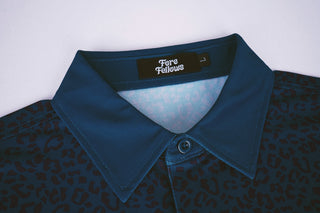 Fore Fellows Blue Leopard Polo